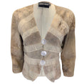 Load image into Gallery viewer, Giorgio Armani Vintage Tan Tulle Trimmed Suede Leather Jacket
