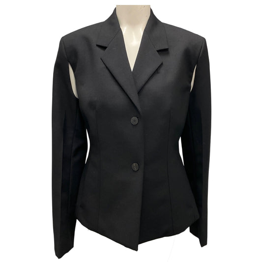 Ferragamo Black Tailored Two Way Wool Suit Jacket