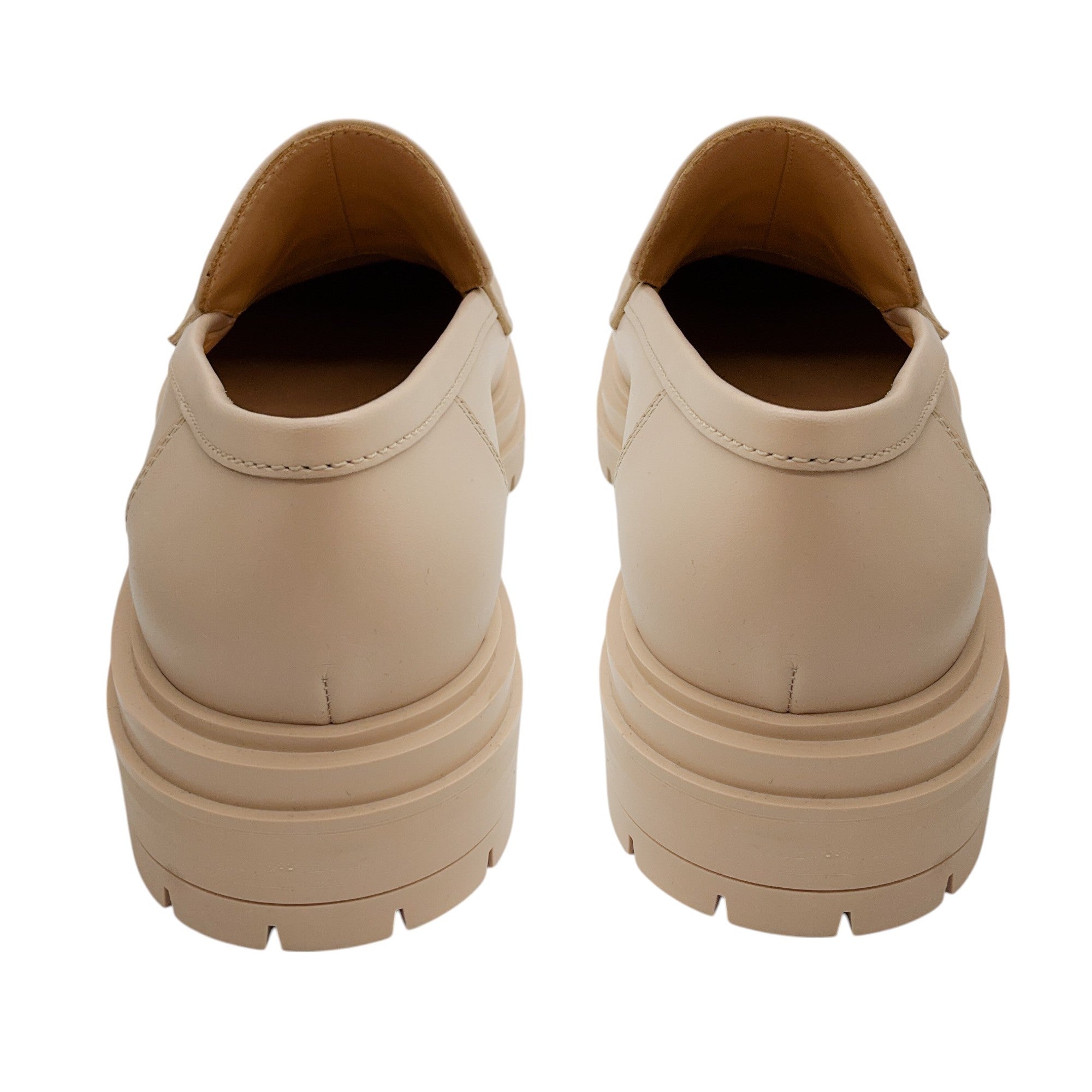 Gianvito Rossi Beige Lug Sole Leather Argo Loafers