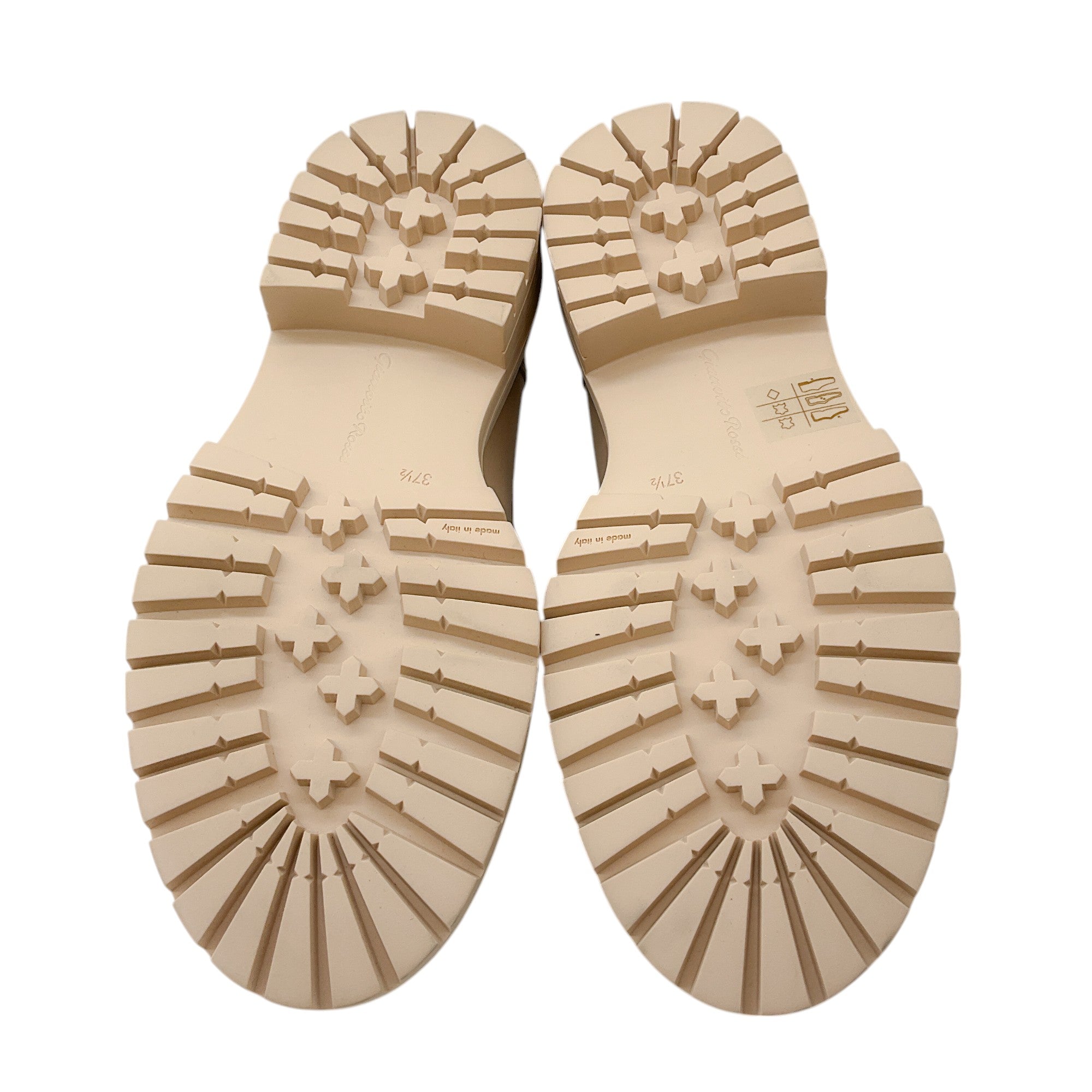 Gianvito Rossi Beige Lug Sole Leather Argo Loafers