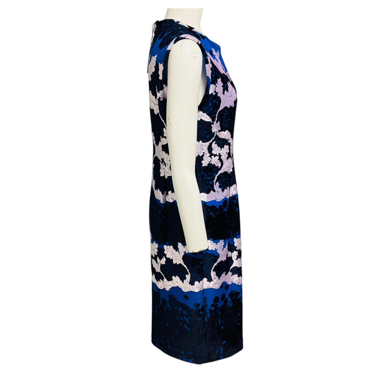 Yigal Azrouel Blue Multi Bajam Daisy Trellis Burn Out Dress