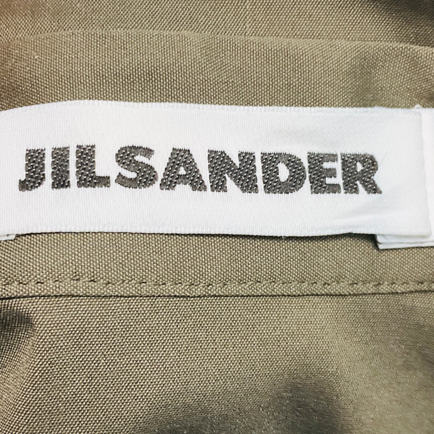 Jil Sander Olive Green Cotton Stretch Button Down Shirt / Blouse