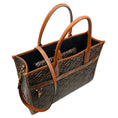 Load image into Gallery viewer, Versace Black / Brown La Greca Signature Monogram Canvas & Leather Tote Bag
