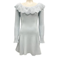 Load image into Gallery viewer, LoveShackFancy Seashell Blue Ruffled Cashmere Knit Bedine Dress
