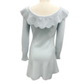 Load image into Gallery viewer, LoveShackFancy Seashell Blue Ruffled Cashmere Knit Bedine Dress
