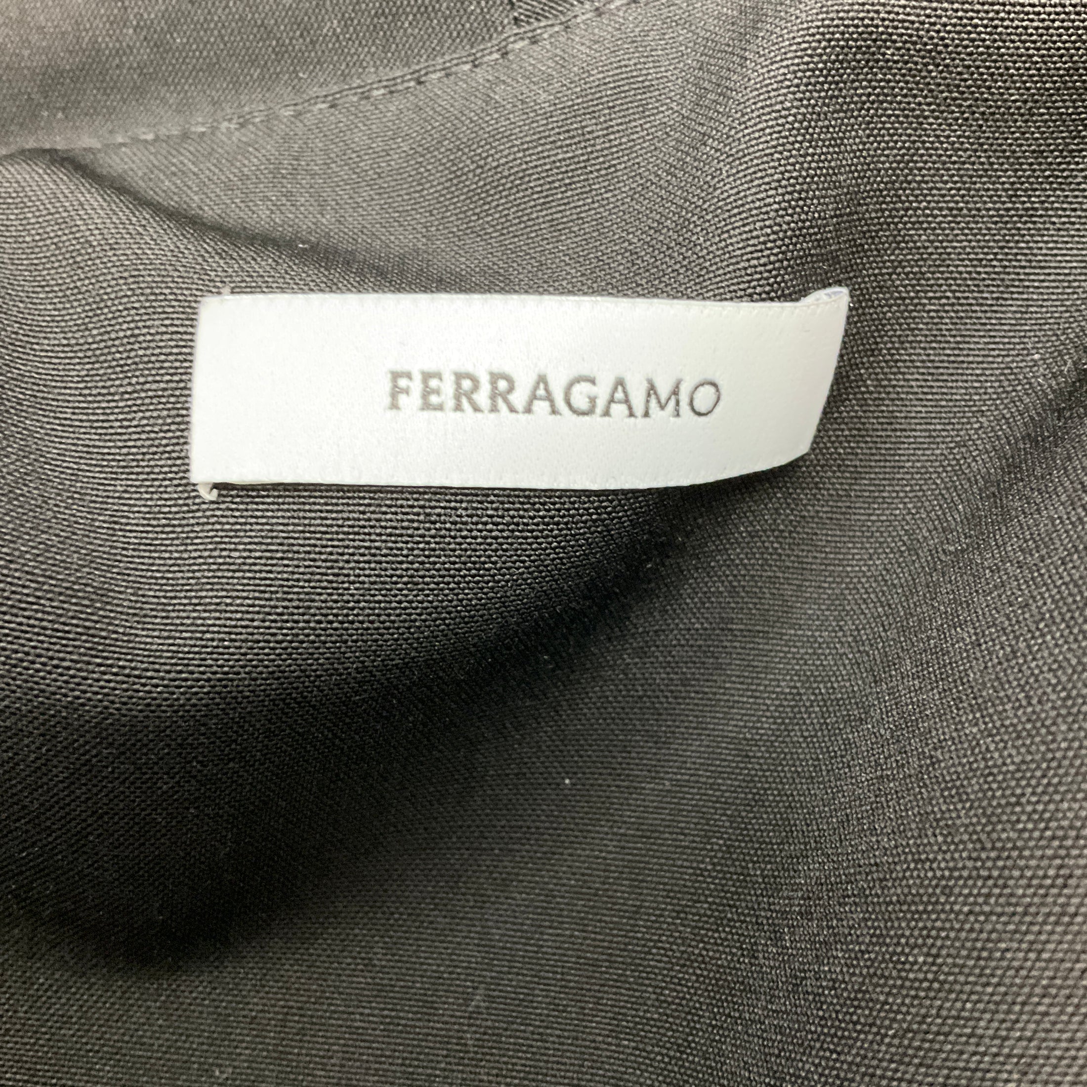 Ferragamo Black Tailored Scarf Detail Wool Vest