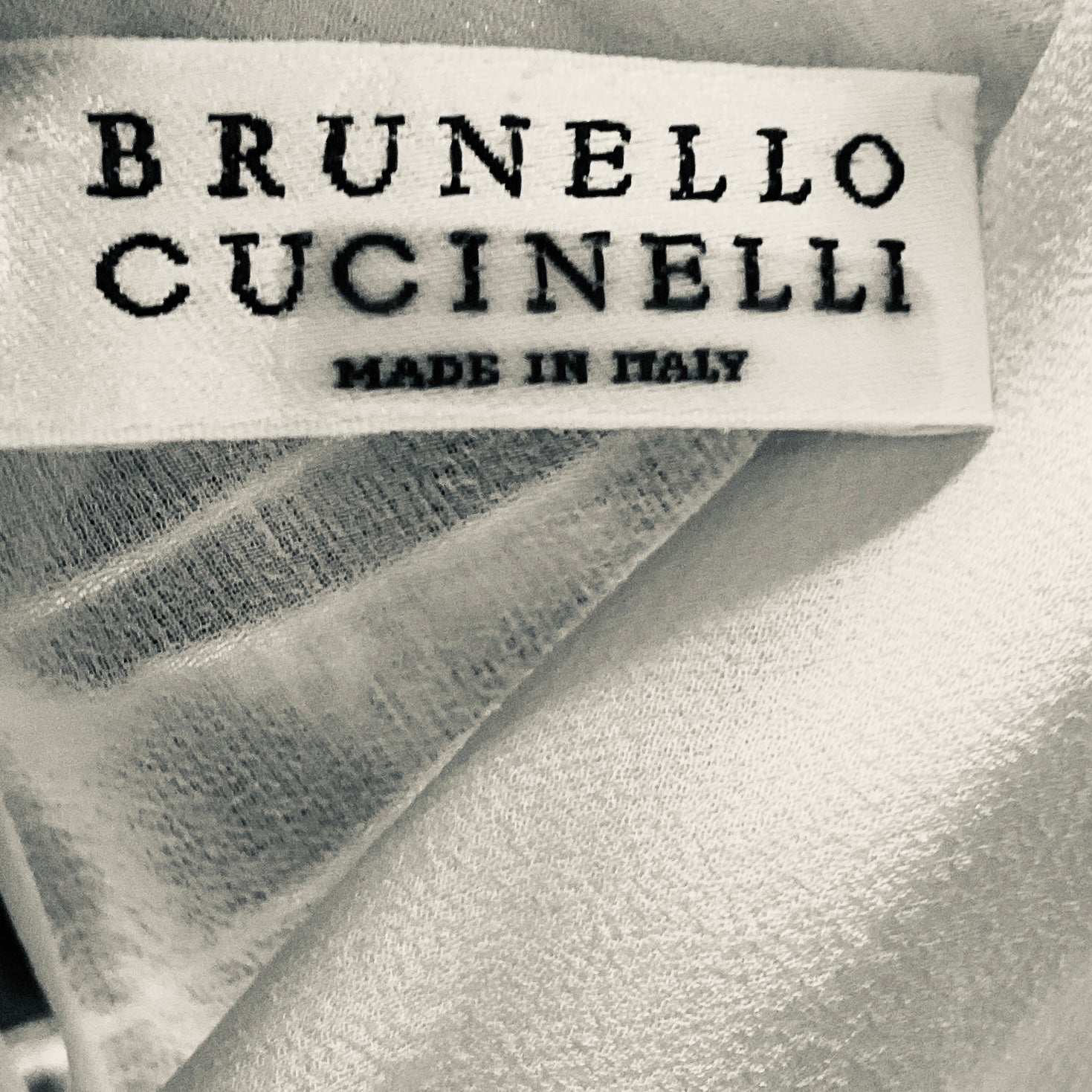 Brunello Cucinelli Ivory Sheer Silk Chiffon Long Sleeved Dress
