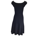 Load image into Gallery viewer, Michael Kors Collection Black Bateau Neck Fitted and Flared Merino Wool Ribbed Knit Dress
