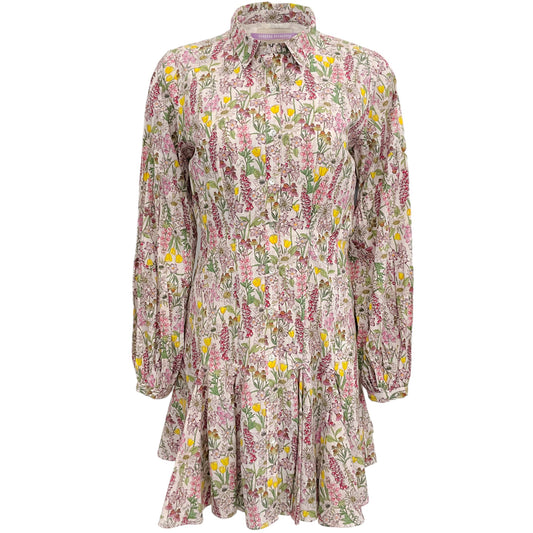 Chufy Pink Multi Floral Button Front Dress