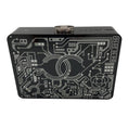 Load image into Gallery viewer, Chanel Black / Silver 2017 CC Logo Embellished Lucite Clutch Bag with Chain Strap
