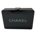 Load image into Gallery viewer, Chanel Black / Silver 2017 CC Logo Embellished Lucite Clutch Bag with Chain Strap
