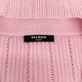 Load image into Gallery viewer, Balmain Pink Ribbed Knit V Neck Cardigan with Gold Buttons
