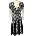 Load image into Gallery viewer, Balmain Black / White Python Jacquard Knitted Skater Dress

