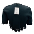 Load image into Gallery viewer, Oscar de la Renta Black Crochet Detail Cropped Knit Cardigan Sweater
