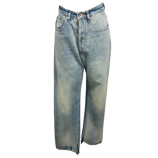Maison Margiela Light Blue Wide Leg Distressed Denim Jeans