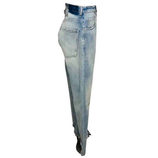 Maison Margiela Light Blue Wide Leg Distressed Denim Jeans