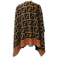 Load image into Gallery viewer, Fendi Black / Tan Zucca FF Monogram Wool Poncho
