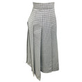 Load image into Gallery viewer, Thom Browne White / Black / Blue Check Wool Midi Classic Pleated Skirt
