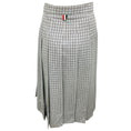 Load image into Gallery viewer, Thom Browne White / Black / Blue Check Wool Midi Classic Pleated Skirt
