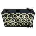 Load image into Gallery viewer, Chanel Black / Cream Camellia and Pearl Embellished Lucite Clutch Bag with Chain Strap
