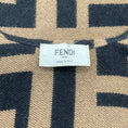 Load image into Gallery viewer, Fendi Black / Tan Zucca FF Monogram Wool Poncho
