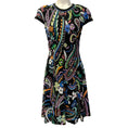 Load image into Gallery viewer, Etro Black Multi Print Jersey Cap Sleeve Dress

