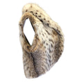Load image into Gallery viewer, Oscar de la Renta Beige / Tan / Brown Patterned Cropped Lynx Fur Vest
