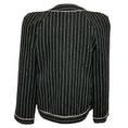 Load image into Gallery viewer, Chanel Black / White / Pink 2023 Pinstriped Wool and Linen Jacket with CC Logo Buttons
