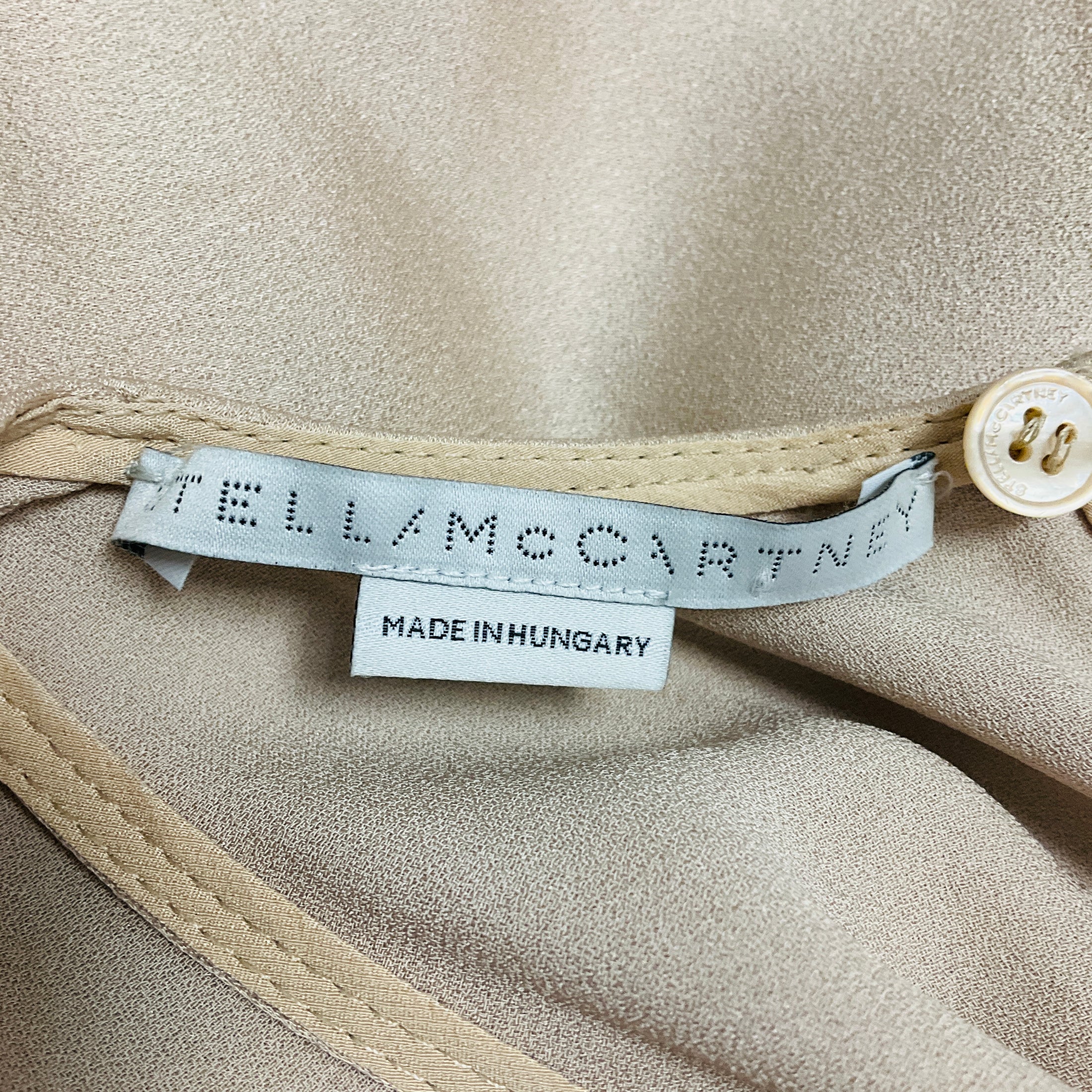 Stella McCartney Champagne Beige Desert Draped Back Sleeveless Dress