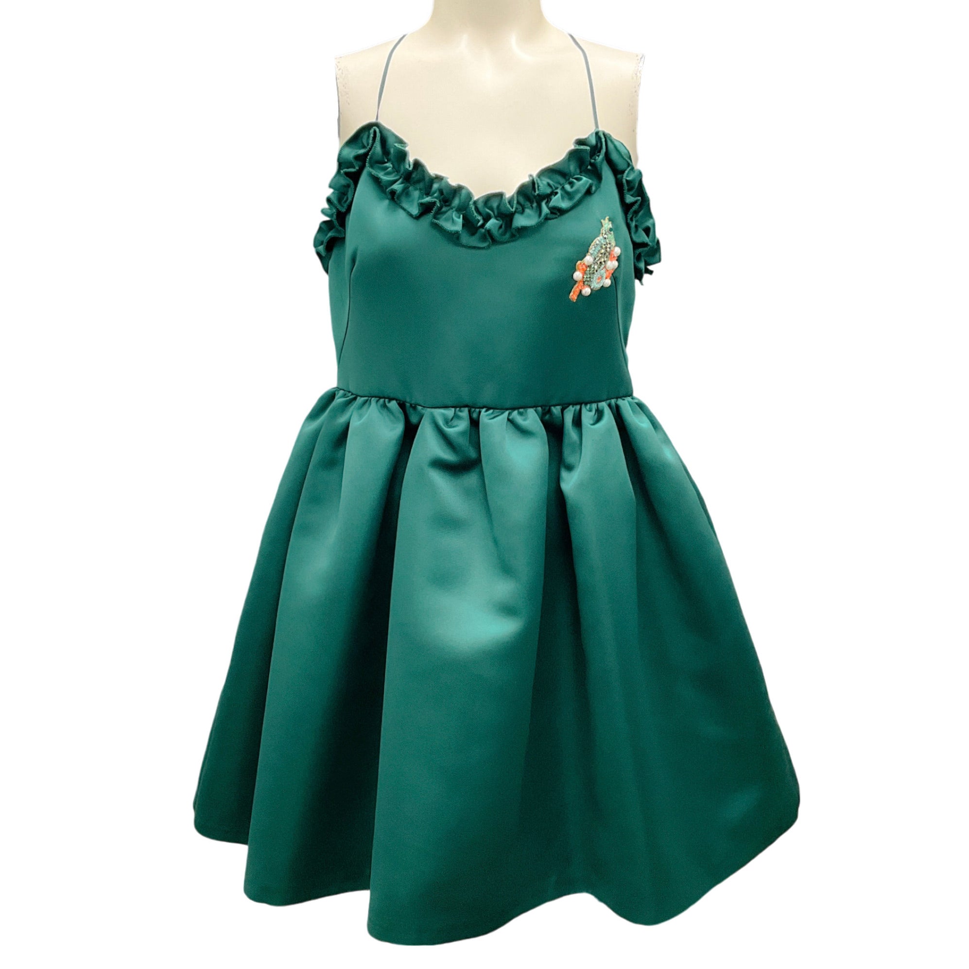 Vivetta Green Oslo Duchesse Mini Dress