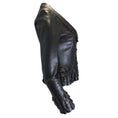 Load image into Gallery viewer, Valentino Black Vintage 90's Ruffled Detail Lambskin Leather Jacket
