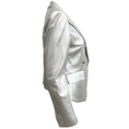 Load image into Gallery viewer, Veronica Beard Silver Metallic Leather Cooke Dickey Jacket
