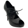 Load image into Gallery viewer, Fendi Black Leather Peep Toe Lace Up Booties

