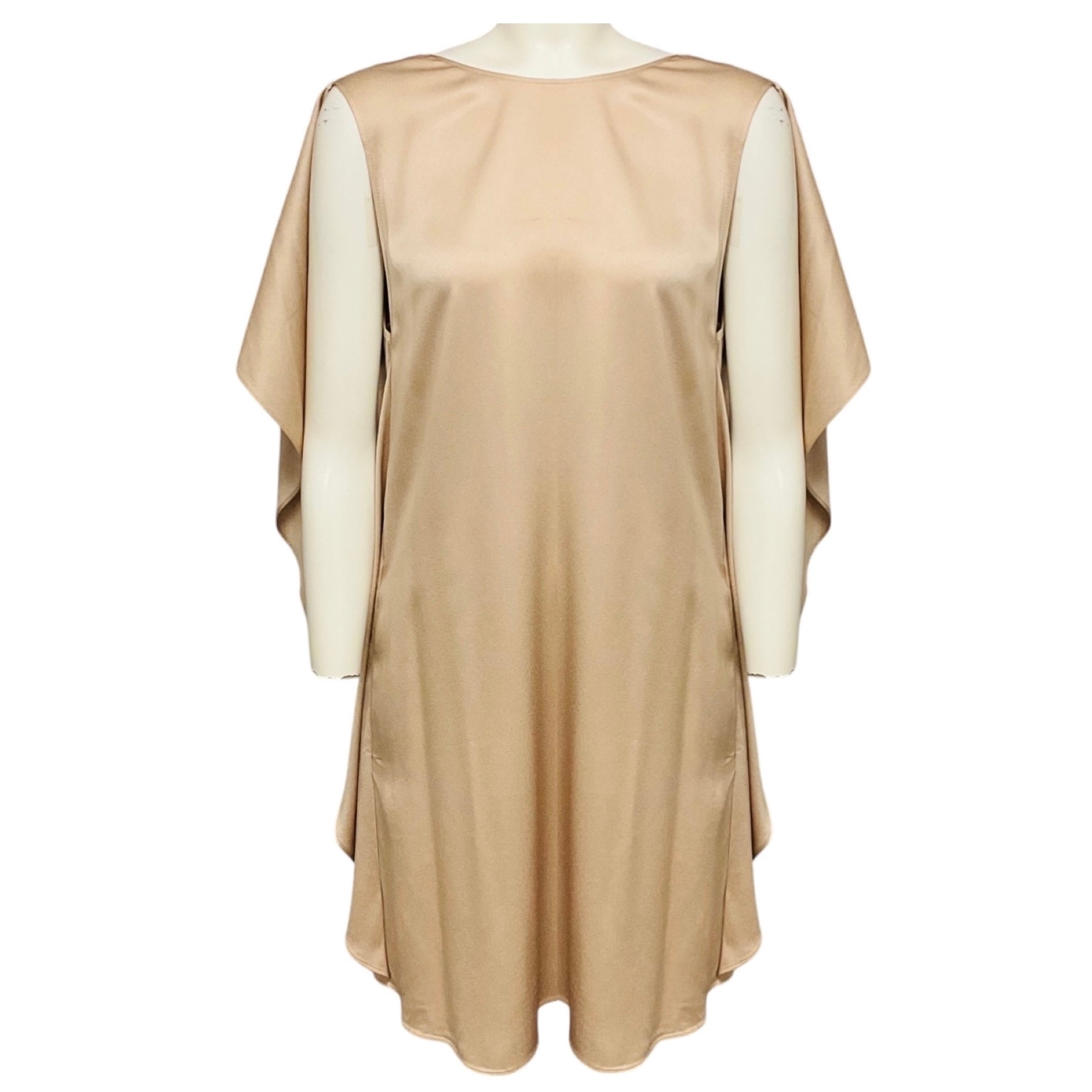Stella McCartney Champagne Beige Desert Draped Back Sleeveless Dress
