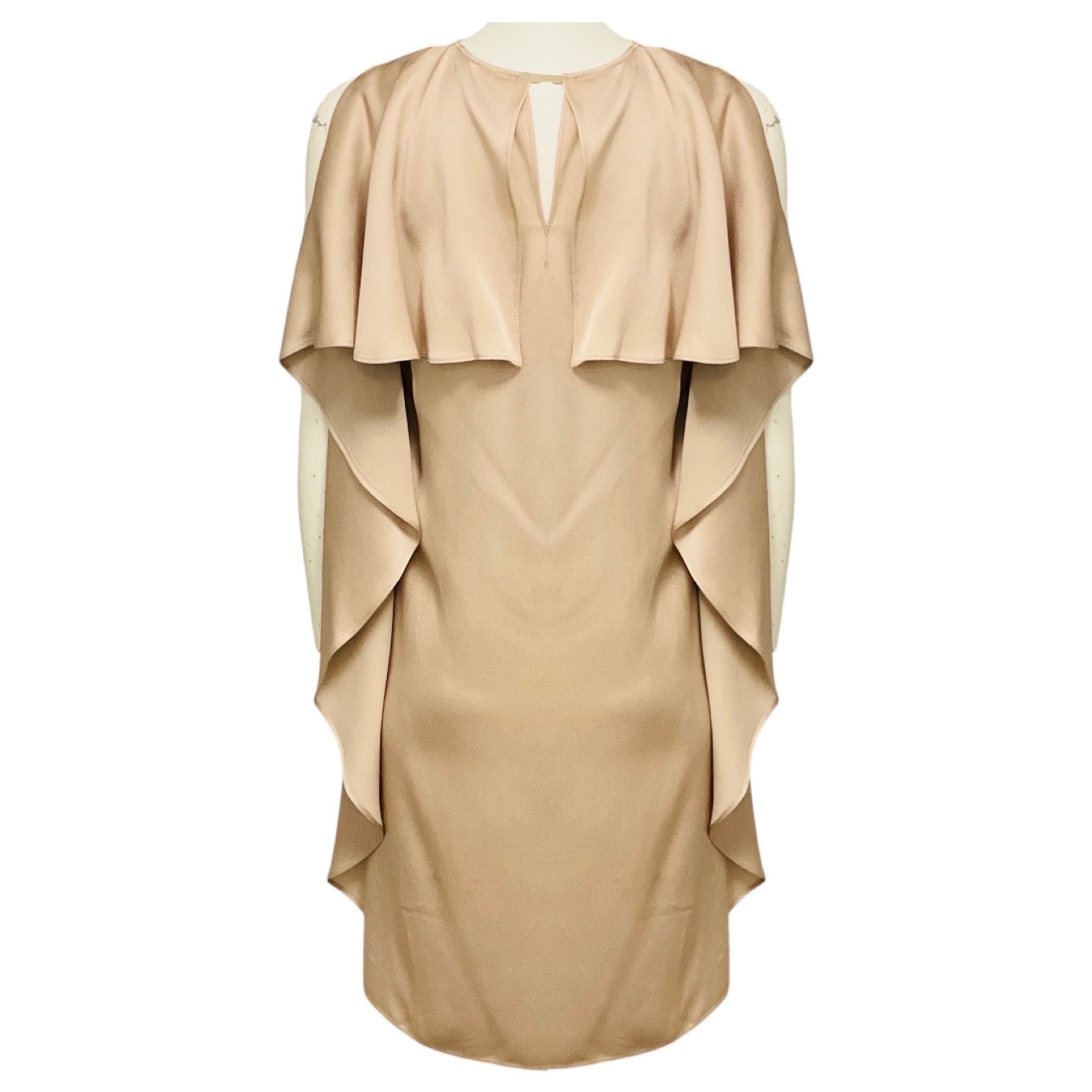 Stella McCartney Champagne Beige Desert Draped Back Sleeveless Dress