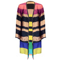 Load image into Gallery viewer, Dries van Noten Multicolored Striped Open Front Long Silk Jacket
