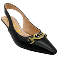 Load image into Gallery viewer, Gucci Black Leather Zumi Slingback Kitten Heel Pumps

