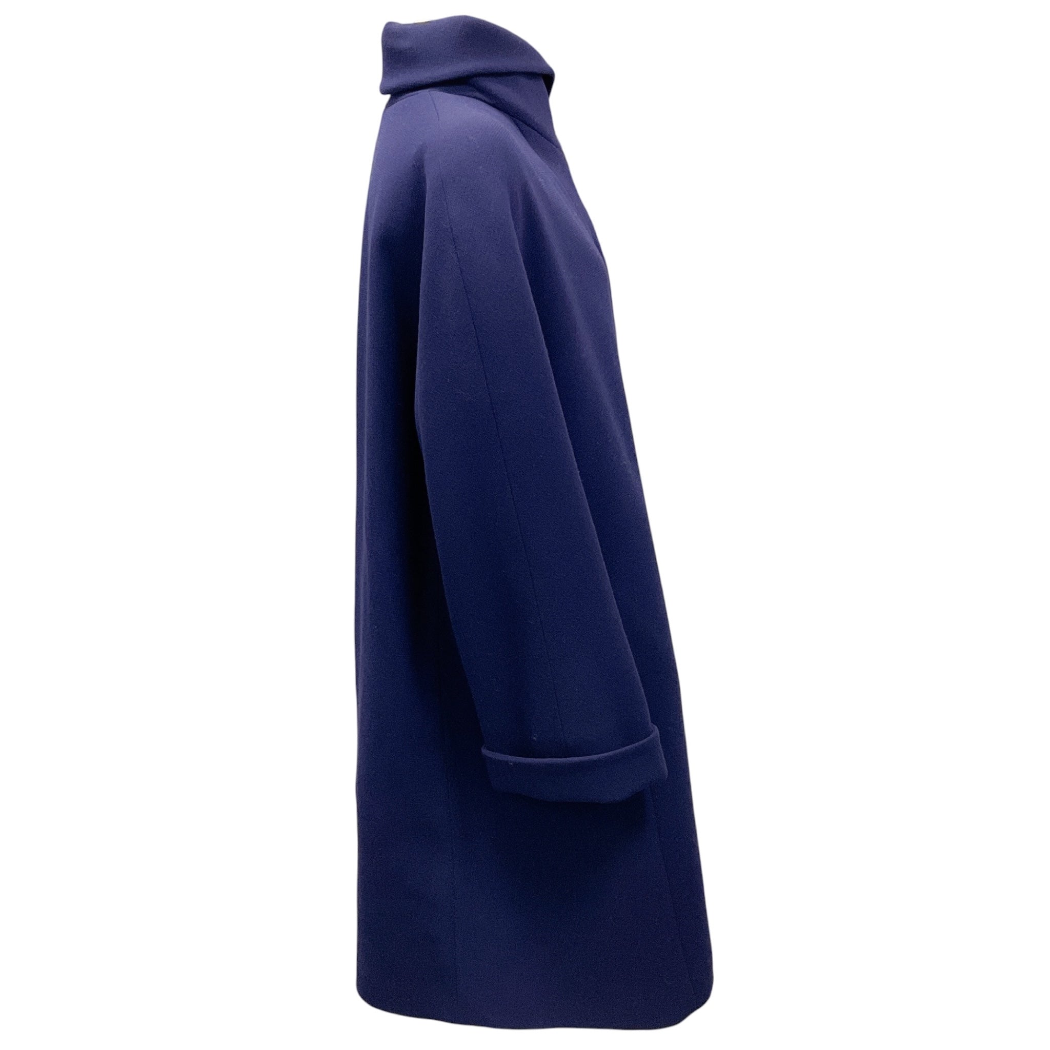 Giorgio Armani Le Collezioni Vintage Indigo Wool Mid Length Coat
