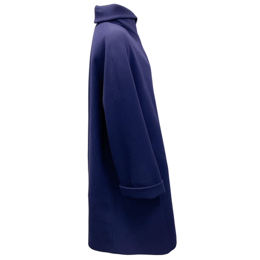 Giorgio Armani Le Collezioni Vintage Indigo Wool Mid Length Coat