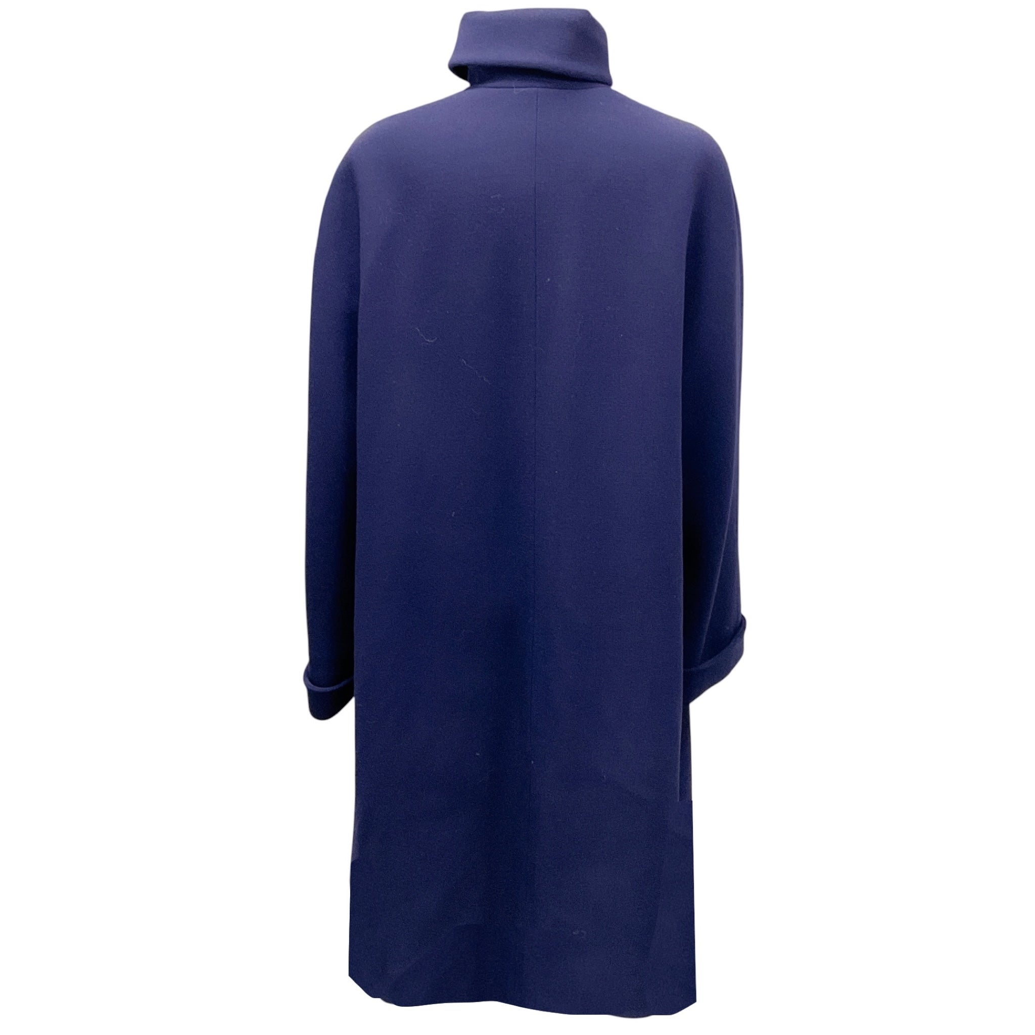 Giorgio Armani Le Collezioni Vintage Indigo Wool Mid Length Coat