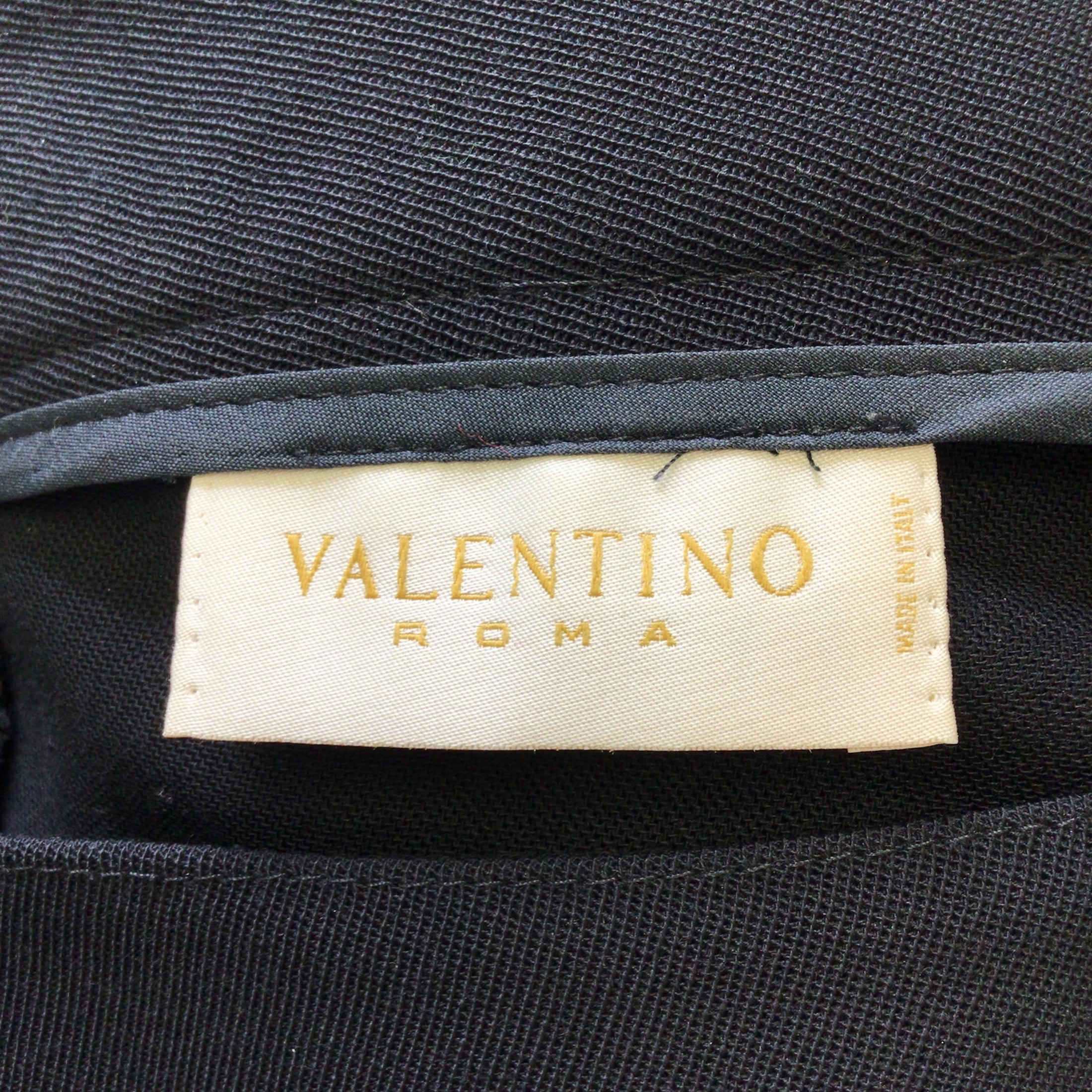 Valentino Navy Blue Vintage Pleated Detail Skirt