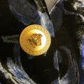 Load image into Gallery viewer, Versace Blue Multi Printed Velvet Blazer with Gold Medusa Buttons
