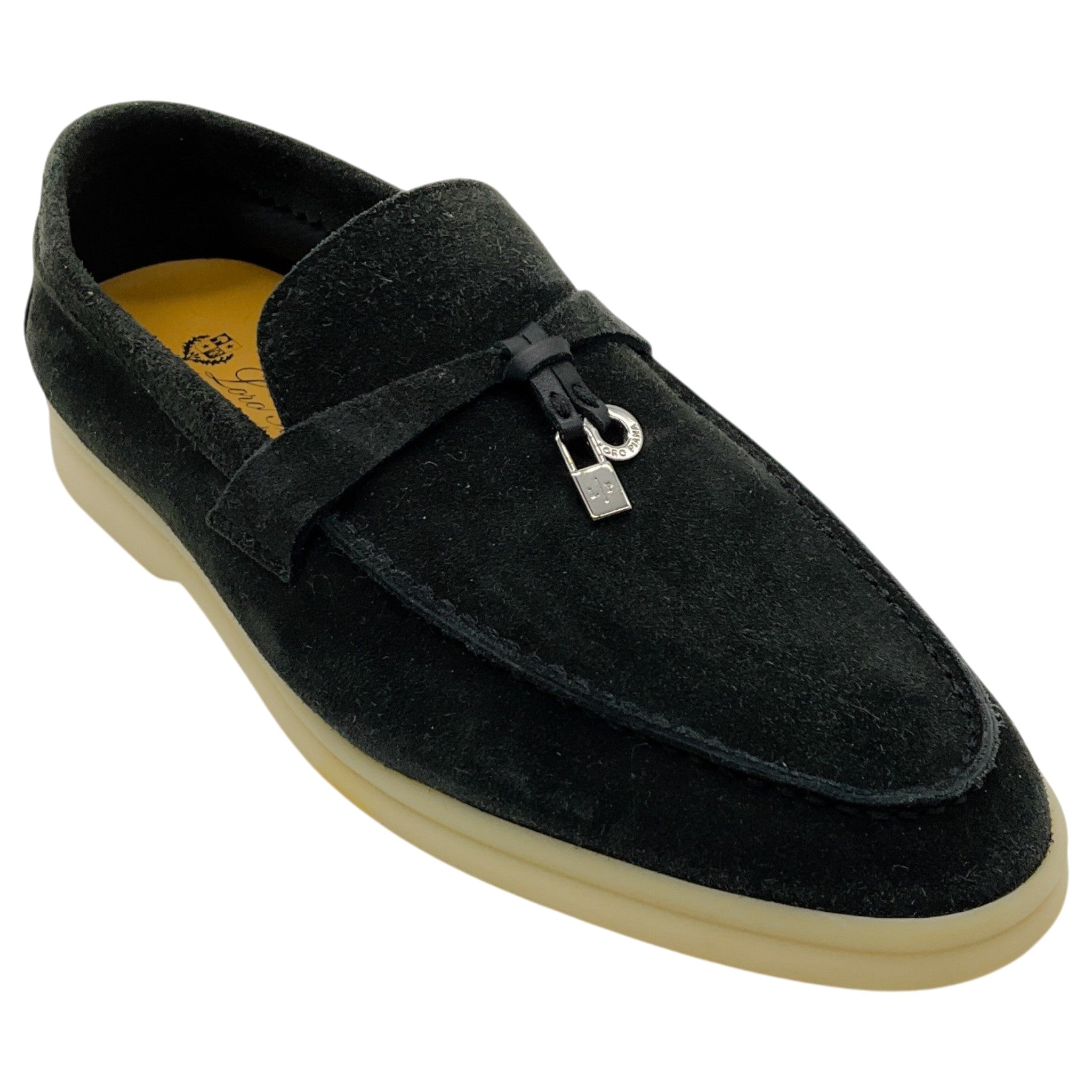 Loro Piana Black Suede Summer Charms Walk Loafers
