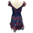 Load image into Gallery viewer, Marchesa Notte Navy Blue Multi Watercolor Garland Mini Dress
