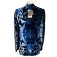 Load image into Gallery viewer, Versace Blue Multi Printed Velvet Blazer with Gold Medusa Buttons
