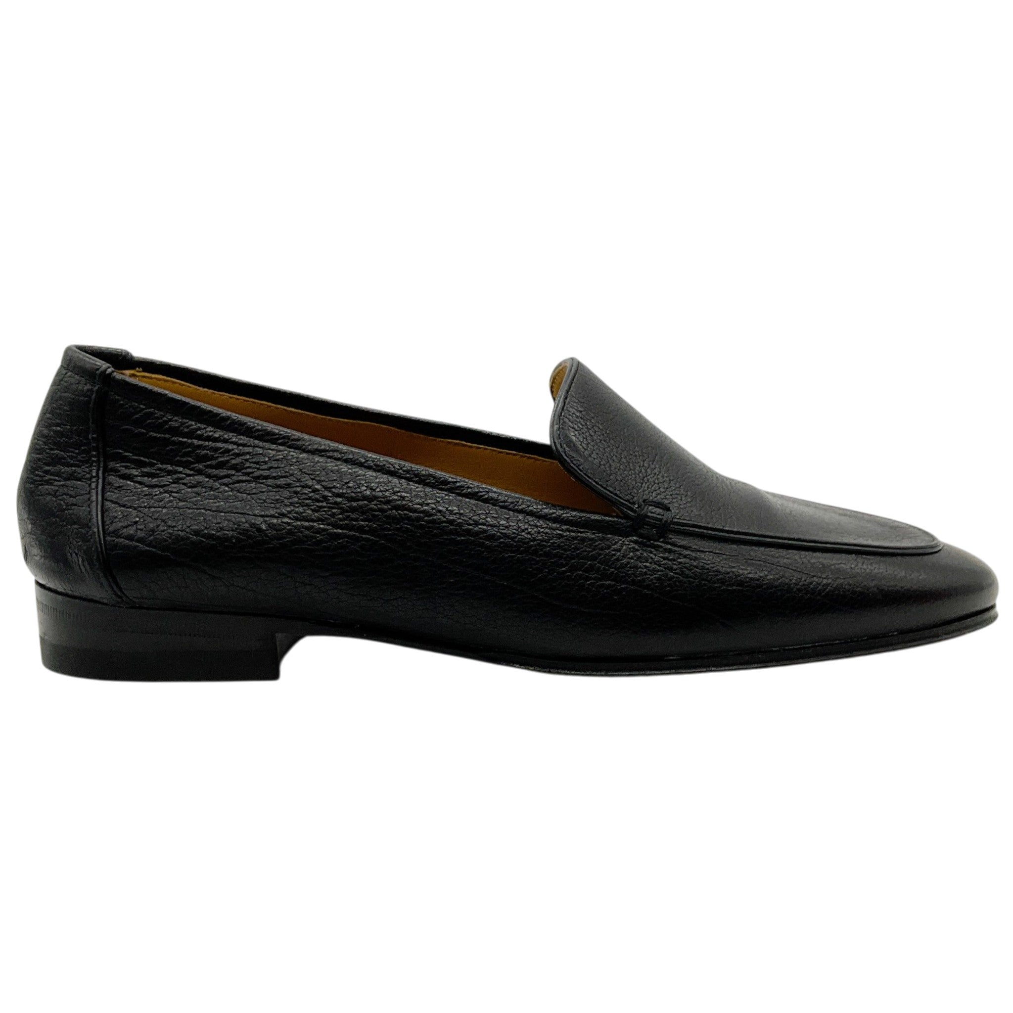 The Row Black Pebbled Leather Adam Loafers