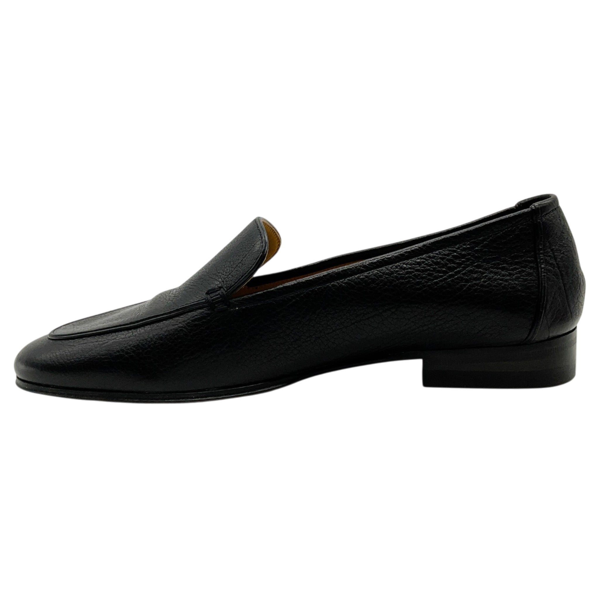 The Row Black Pebbled Leather Adam Loafers
