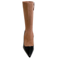 Load image into Gallery viewer, Alaia Nude Suede / Black Patent Short Boot 90

