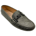 Load image into Gallery viewer, Tod's Crackled Metallic Silver Gommino Double T Loafers


