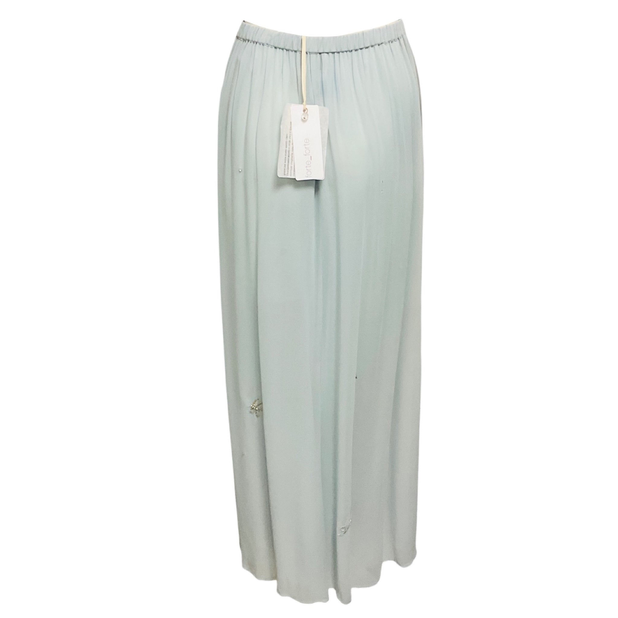 forte_forte Light Blue Nebbiolina Carousel des Sylphes Embroidery Maxi Skirt